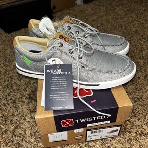 TWISTED X Hooey Lopers C Shoes Light Gray Lace Up WHYC009 Women's Size 11
